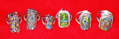 Antique trade bead rings